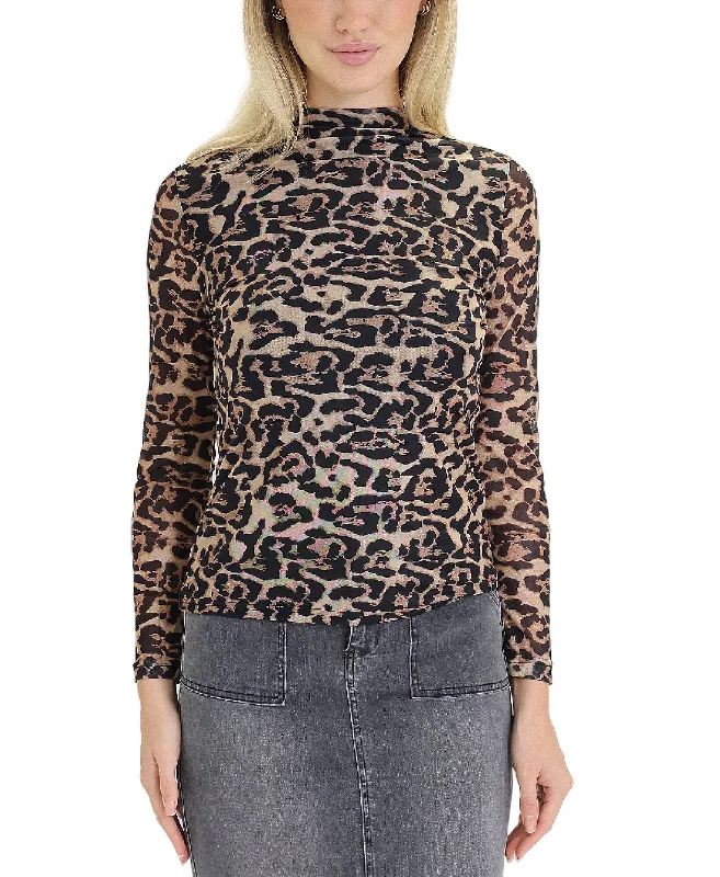 Super Bargain Leopard Print Mesh Top