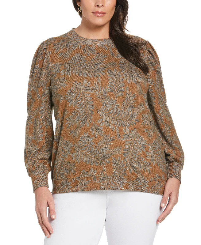 Weekend Bargains to Cherish Plus Size Pleat Sleeve Knit Shirt
