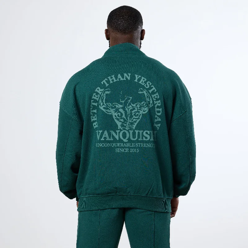 Great Deals Vanquish Forest Green Unconquerable Strength Quarter Zip Sweater