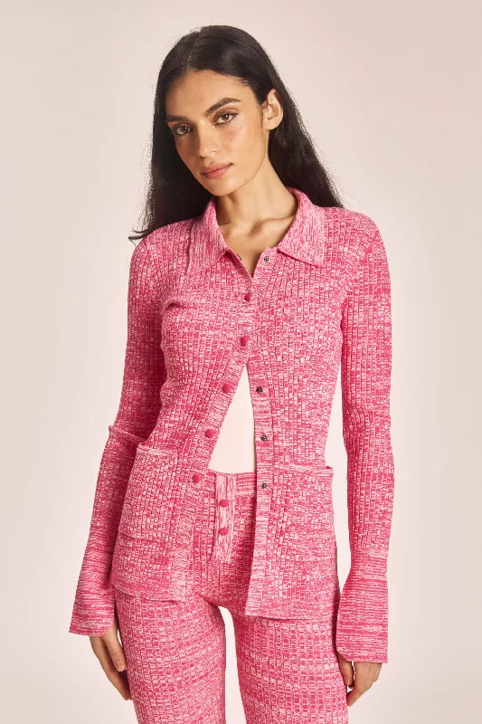 Weekend Flash Sale Marl Cardigan in Dragon Fruit Marl