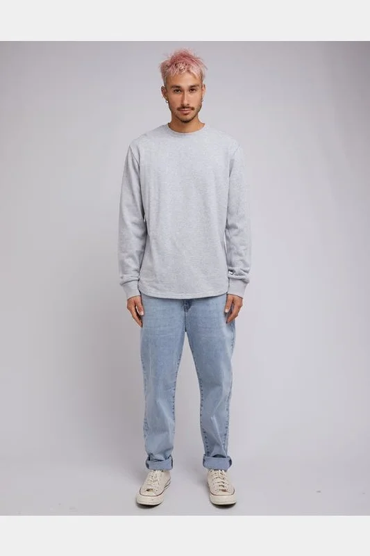 Overstock Sale Silent theory curved hem crew- grey marle