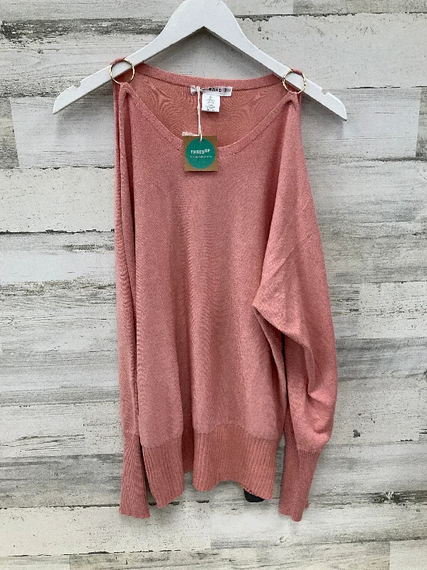 Weekend Savings Spree Top Long Sleeve By Say What In Peach, Size: 2x