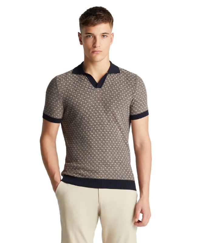 Extra Savings ID24414-Remus Navy Diamond Knit Polo Shirt