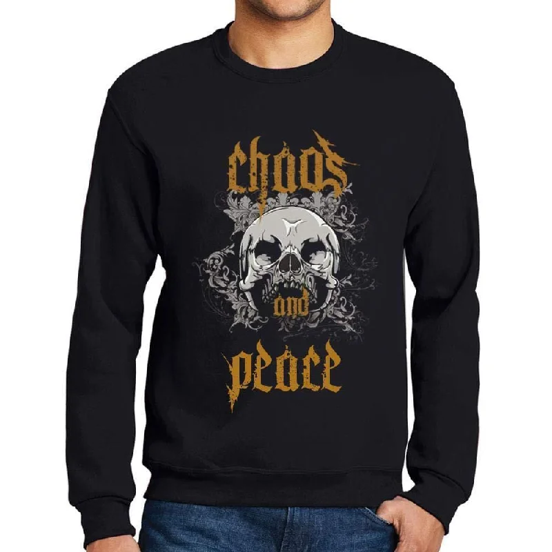 Unmissable Offer Ultrabasic - Homme Imprimé Graphique Sweat-Shirt Chaos and Peace Noir Profond