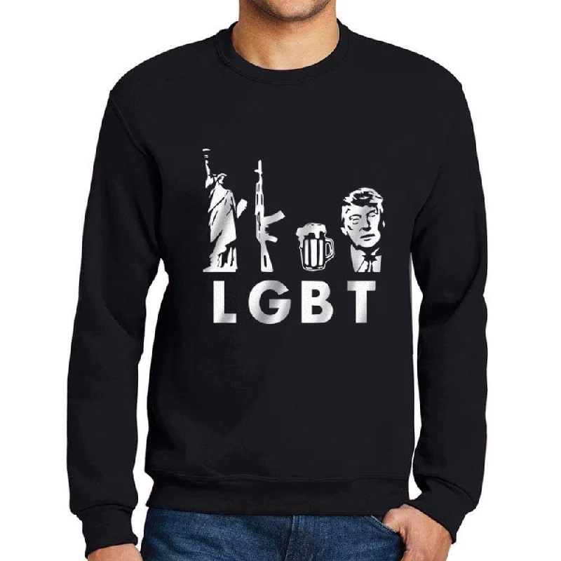 Weekend Savings Sensation Men's Printed Graphic Sweatshirt LGBT Liberty Guns Beer Deep Black Weekend Savings Sensation Men's Printed Graphic Sweatshirt LGBT Liberty Guns Beer Deep Black