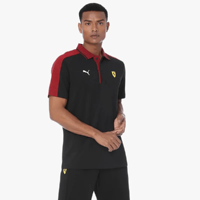Weekend Specials to Grab Puma Mens Sf Ferrari Mix Short Sleeve Golfer Black