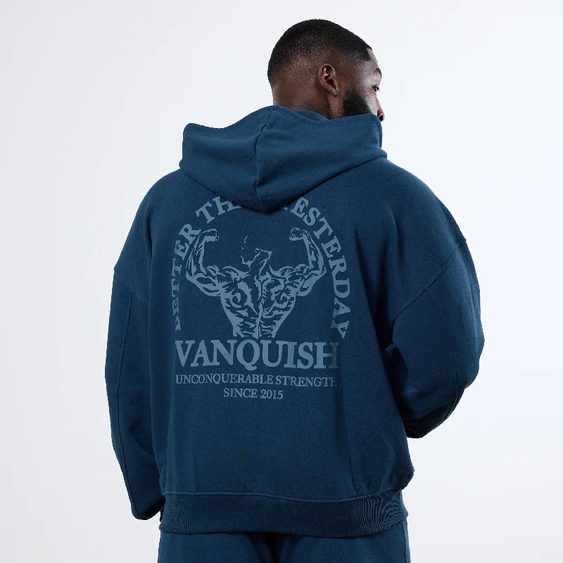 Weekend Discounts to Grab Vanquish Midnight Blue Unconquerable Strength Full Zip Hoodie