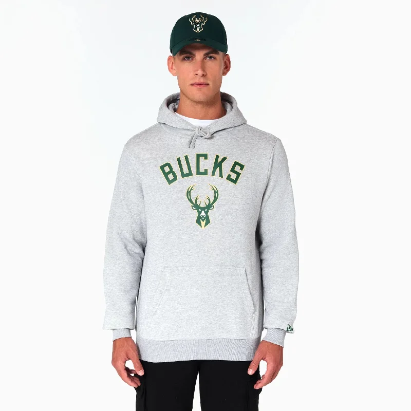 Weekend Savings Galore Milwaukee Bucks NBA Grey Pullover Hoodie