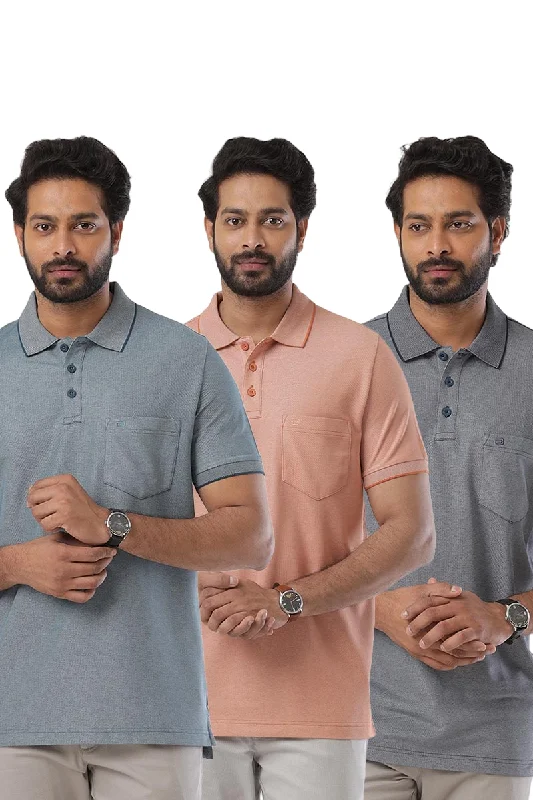 Big Savings Golf Polo - Multicolor T-Shirts Pack Of 3 Combo For Men | Ariser