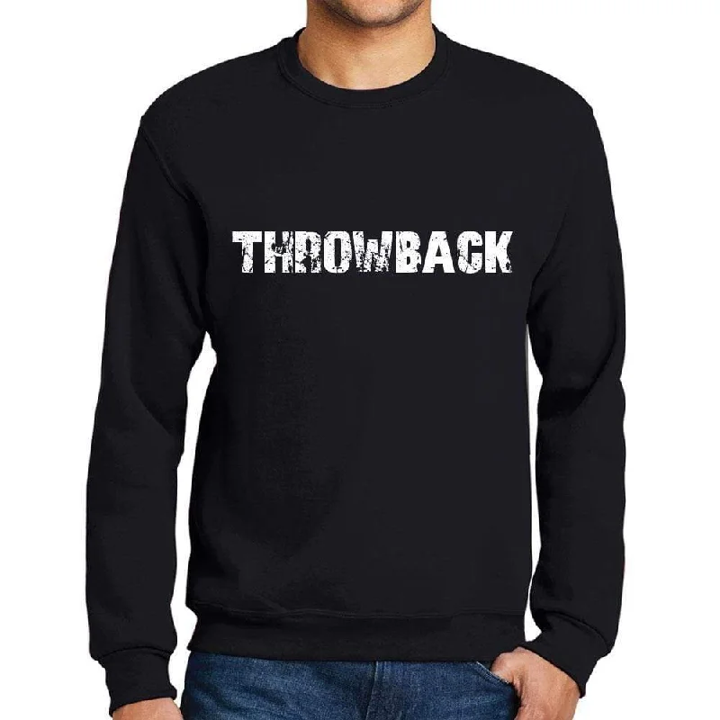 Reduced Prices Men's Printed Graphic Sweatshirt Popular Words THROWBACK Deep Black