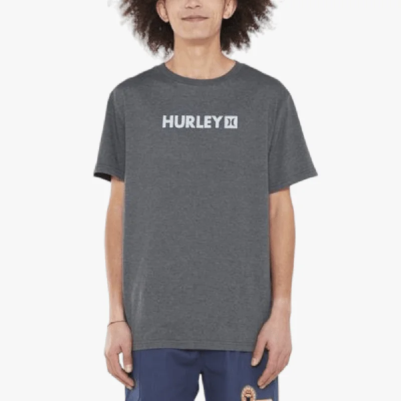 Price Smash Hurley Mens Box Short Sleeve Tee Heather Black