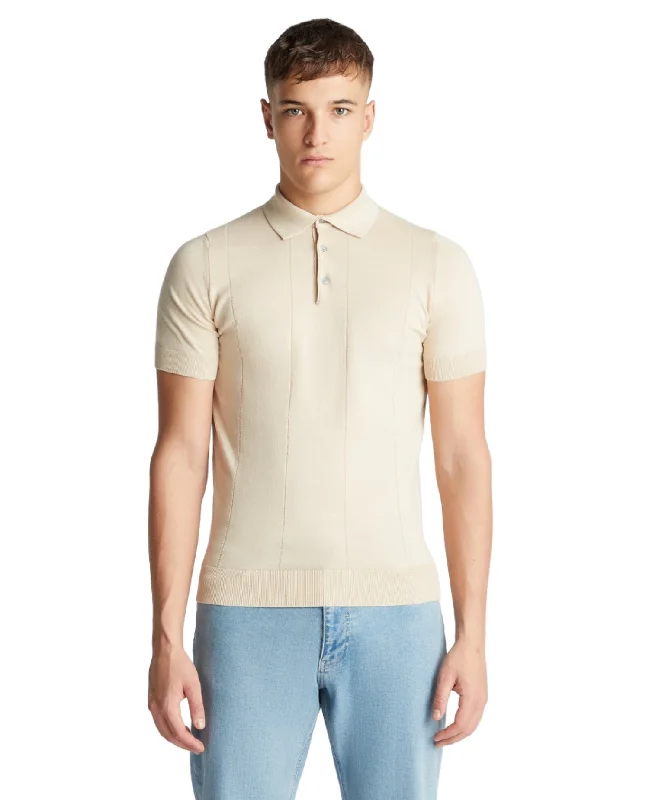 New Deals ID24411-Remus Beige Knitted Rib Polo Shirt