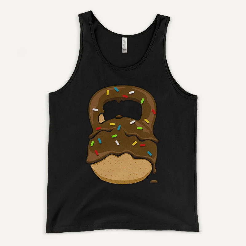 Can't Miss Chocolate-Glazed Donut With Sprinkles Kettlebell Design Men’s Tank Top