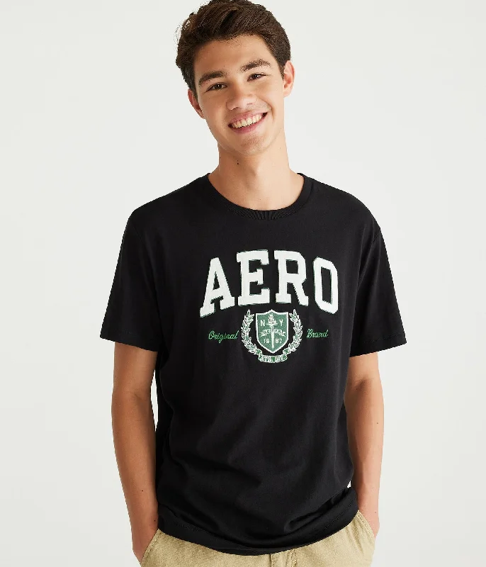Stock Up Aeropostale  Aero Athletic Crest Appliquac Graphic Tee