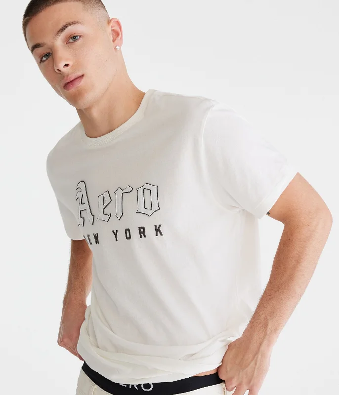 Today Only Aeropostale  Aero New York Gothic Logo Appliquac Graphic Tee