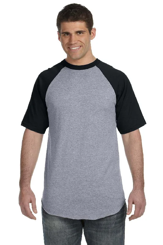 Celebrate the Weekend with Discounts Augusta Sportswear Mens Short Sleeve Crewneck T-Shirt - Heather Grey/Black Celebrate the Weekend with Discounts Augusta Sportswear Mens Short Sleeve Crewneck T-Shirt - Heather Grey/Black