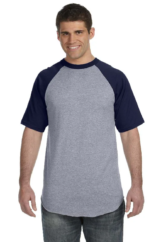 Weekend Savings Spree Augusta Sportswear Mens Short Sleeve Crewneck T-Shirt - Heather Grey/Navy Blue Weekend Savings Spree Augusta Sportswear Mens Short Sleeve Crewneck T-Shirt - Heather Grey/Navy Blue