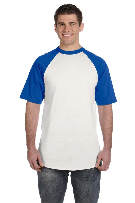 Weekend Bargains Galore Augusta Sportswear Mens Short Sleeve Crewneck T-Shirt - White/Royal Blue Weekend Bargains Galore Augusta Sportswear Mens Short Sleeve Crewneck T-Shirt - White/Royal Blue