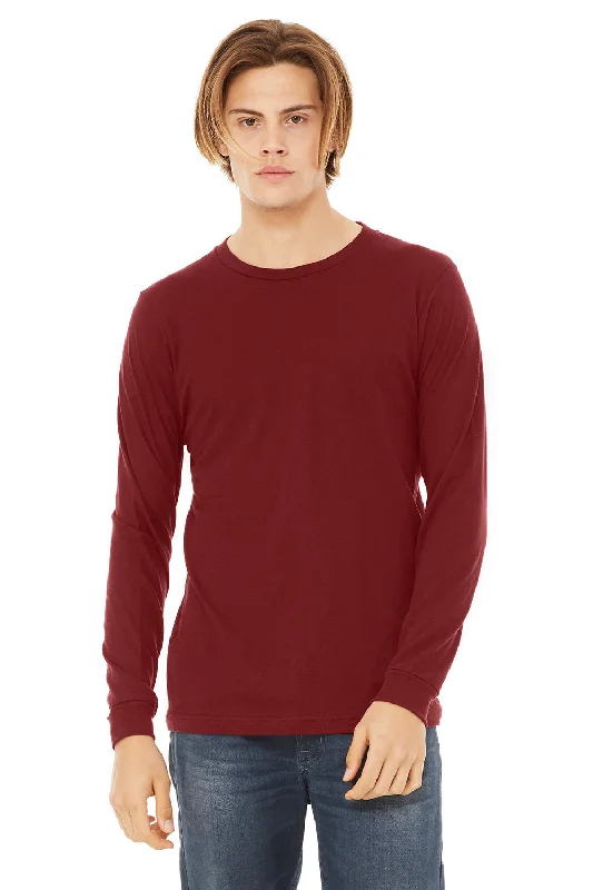 Flash Sale Bella + Canvas Mens Jersey Long Sleeve Crewneck T-Shirt - Cardinal Red