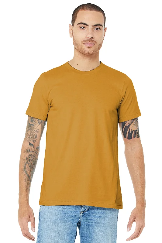 Doorbuster Deal Bella + Canvas Mens Jersey Short Sleeve Crewneck T-Shirt - Mustard Yellow