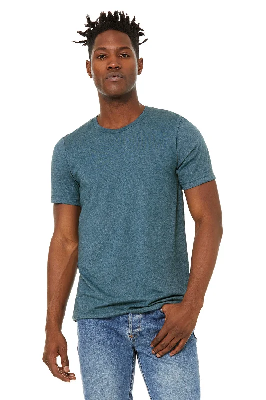 Act Now Bella + Canvas Mens Jersey Short Sleeve Crewneck T-Shirt - Heather Deep Teal Blue Act Now Bella + Canvas Mens Jersey Short Sleeve Crewneck T-Shirt - Heather Deep Teal Blue