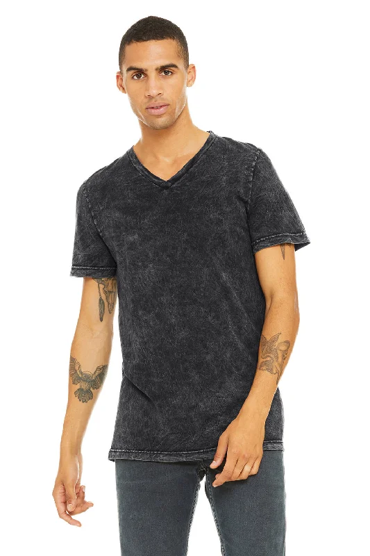Time-Sensitive Bella + Canvas Mens Jersey Short Sleeve V-Neck T-Shirt - Black Mineral Wash Time-Sensitive Bella + Canvas Mens Jersey Short Sleeve V-Neck T-Shirt - Black Mineral Wash