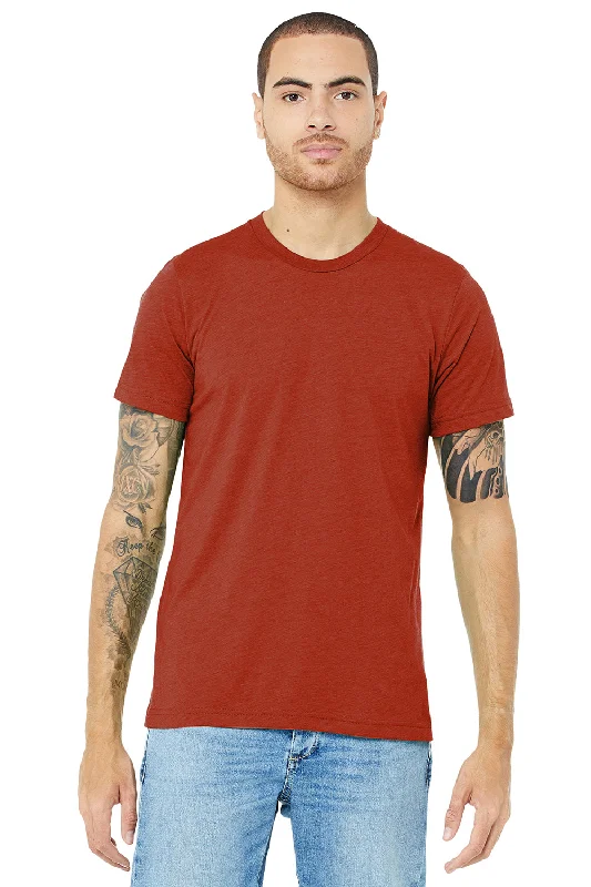 Best Seller Bella + Canvas Mens Short Sleeve Crewneck T-Shirt - Brick Red