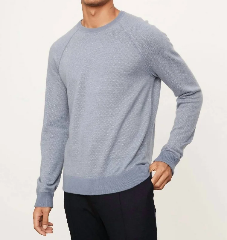 Shop Now Birdseye Raglan Long Sleeve Top In Iris Blue/pearl