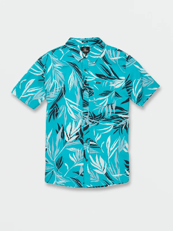 The Best Prices Bleeding Leaf Short Sleeve Shirt - Electric Blue