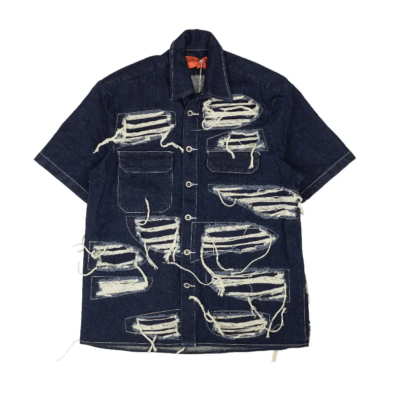 Sale Alert Blue DISTRESSED WORK SHIRT