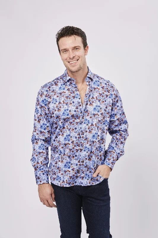 Huge Savings Blue with Polka Dots and Blue and Orange Flowers