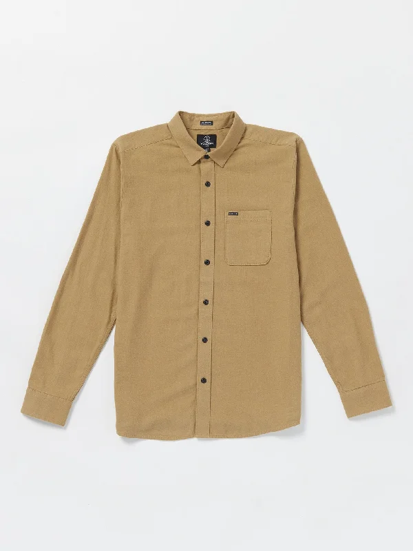 Weekend Bargains to Sizzle Caden Solid Long Sleeve Shirt - Dark Khaki