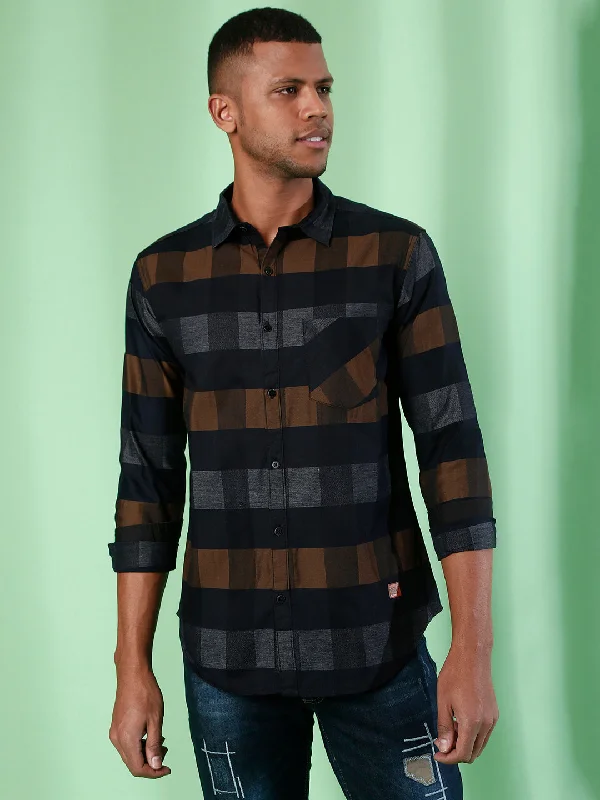 Price Break Campus Sutra Men Full Sleeve Checkered Casual Shirt