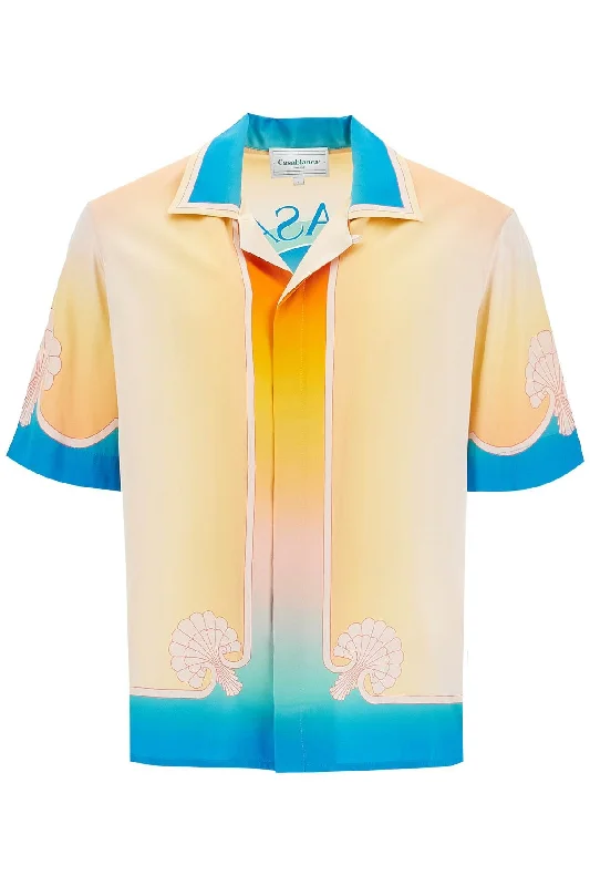 Overstock Sale Casablanca Men's Short-Sleeved Silk Shirt