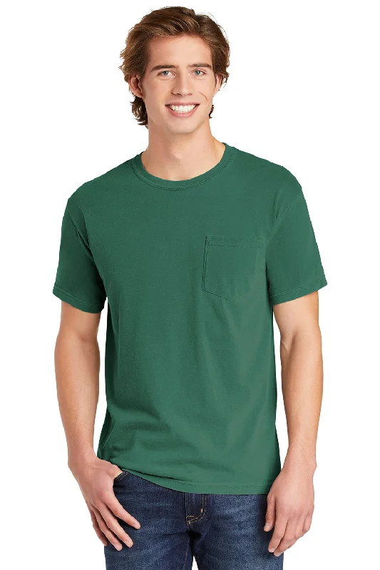 Buy Now Comfort Colors Mens Short Sleeve Crewneck T-Shirt w/ Pocket - Light Green
