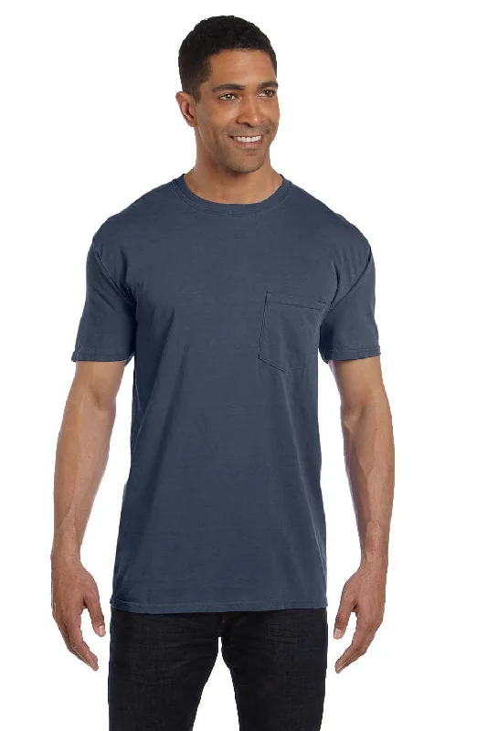Weekend Deals That Amaze Comfort Colors Mens Short Sleeve Crewneck T-Shirt w/ Pocket - Denim Blue Weekend Deals That Amaze Comfort Colors Mens Short Sleeve Crewneck T-Shirt w/ Pocket - Denim Blue