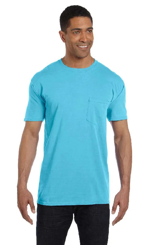 Weekend Savings Delight Comfort Colors Mens Short Sleeve Crewneck T-Shirt w/ Pocket - Lagoon Blue Weekend Savings Delight Comfort Colors Mens Short Sleeve Crewneck T-Shirt w/ Pocket - Lagoon Blue