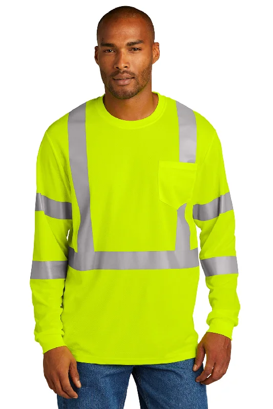 Weekend Deals That Dazzle CornerStone Mens ANSI 107 Class 3 Moisture Wicking Long Sleeve Crewneck T-Shirt w/ Pocket - Safety Yellow Weekend Deals That Dazzle CornerStone Mens ANSI 107 Class 3 Moisture Wicking Long Sleeve Crewneck T-Shirt w/ Pocket - Safety Yellow