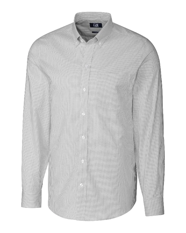 Can't Resist Cutter & Buck Men's L/S Tailored Fit Stretch Oxford Stripe Shirt