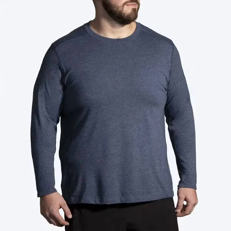 New Arrival Distance Long Sleeve Tee In Navy Blue