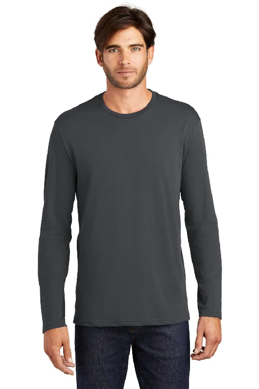 Unbeatable Prices District Mens Perfect Weight Long Sleeve Crewneck T-Shirt - Charcoal Grey Unbeatable Prices District Mens Perfect Weight Long Sleeve Crewneck T-Shirt - Charcoal Grey