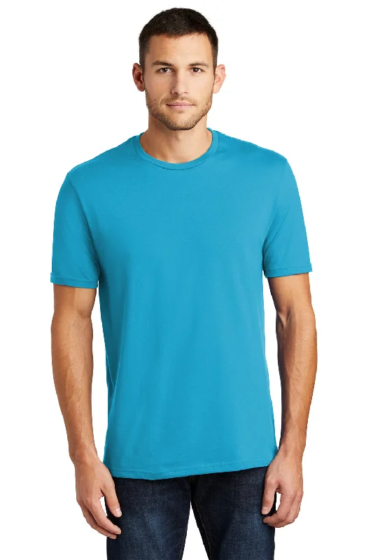 Unmissable Offer District Mens Perfect Weight Short Sleeve Crewneck T-Shirt - Bright Turquoise Blue Unmissable Offer District Mens Perfect Weight Short Sleeve Crewneck T-Shirt - Bright Turquoise Blue