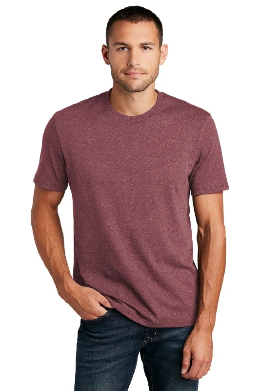 Weekend Bargains Await You District Mens Re-Tee Short Sleeve Crewneck T-Shirt - Heather Maroon
