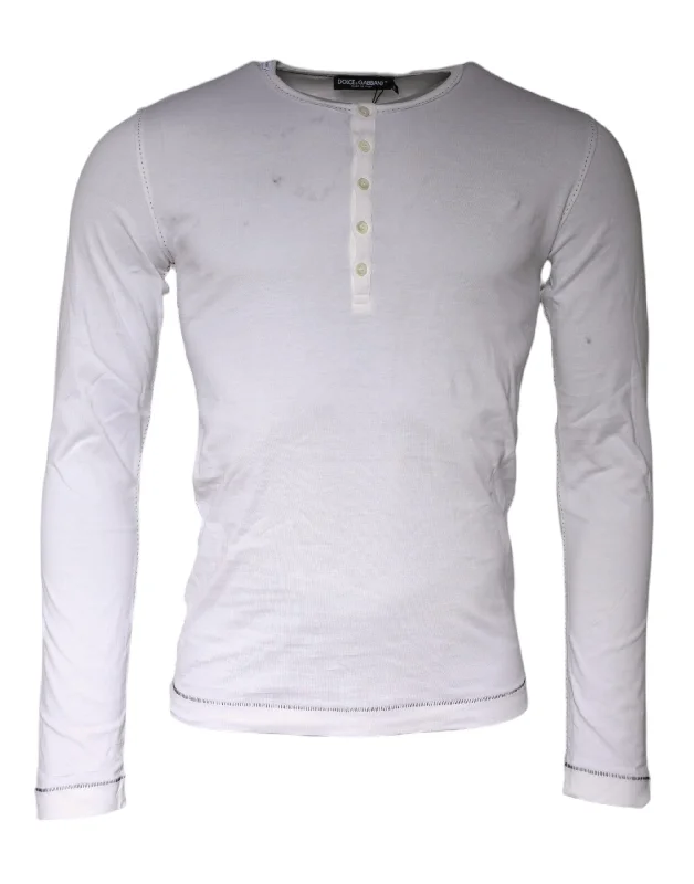 Holiday Sale Dolce & Gabbana  Cotton Buttoned Long Sleeves Men's T-shirt (Pre-Owned)