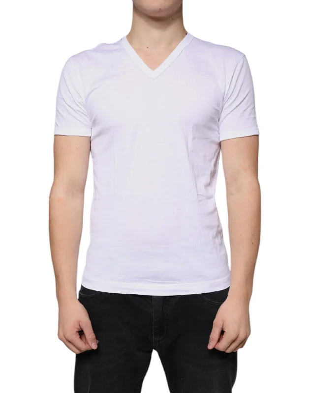While Supplies Last Dolce & Gabbana  Cotton V-neck Short Sleeves Men's T-shirt (Pre-Owned)