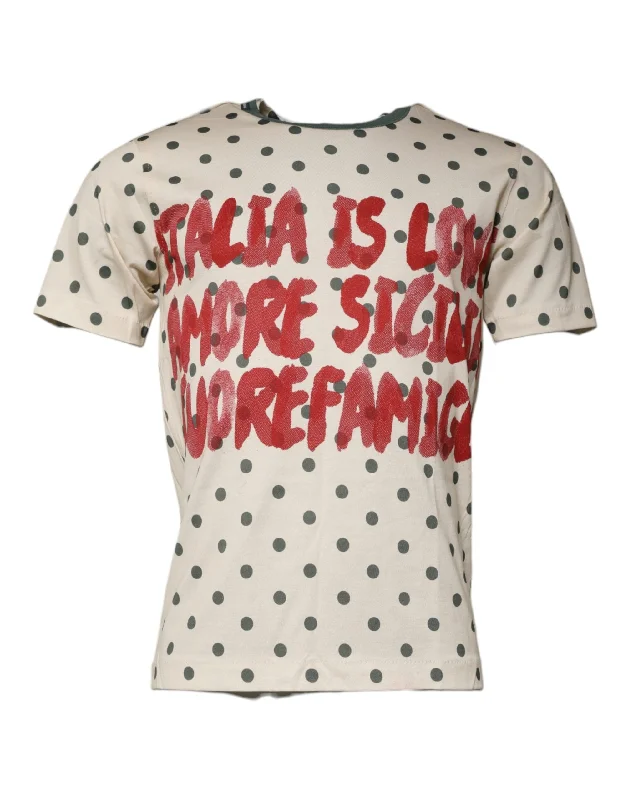 Take Advantage Dolce & Gabbana  Graphic Print Polka Dot Cotton Men's T-shirt