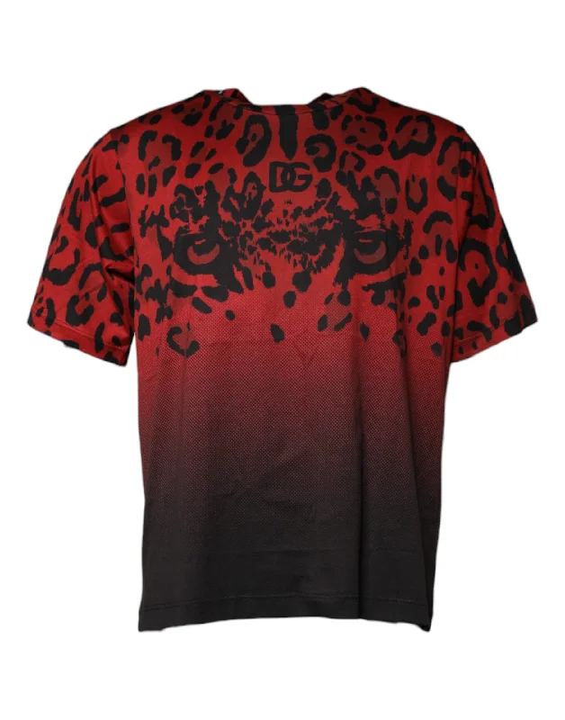 Today’s Deal Dolce & Gabbana  Leopard Cotton Short Sleeves Men's T-shirt (Pre-Owned)