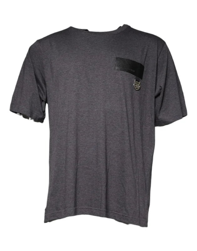Weekend Deals That Sizzle Dolce & Gabbana Logo Patch Cotton Crew Neck Men's T-shirt Weekend Deals That Sizzle Dolce & Gabbana Logo Patch Cotton Crew Neck Men's T-shirt