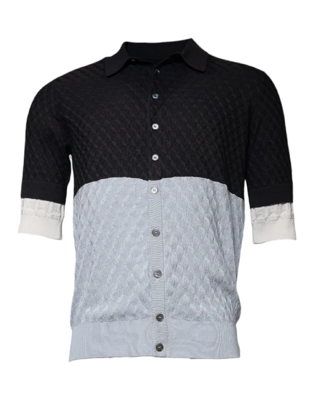 Price Cut Dolce & Gabbana multi Silk Button Down Colla Men's T-shirt (Pre-Owned)