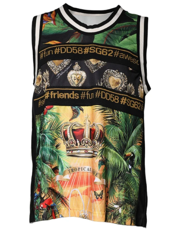 Massive Deals Dolce & Gabbana multi Tropical Sleeveless Tank Men's T-shirt